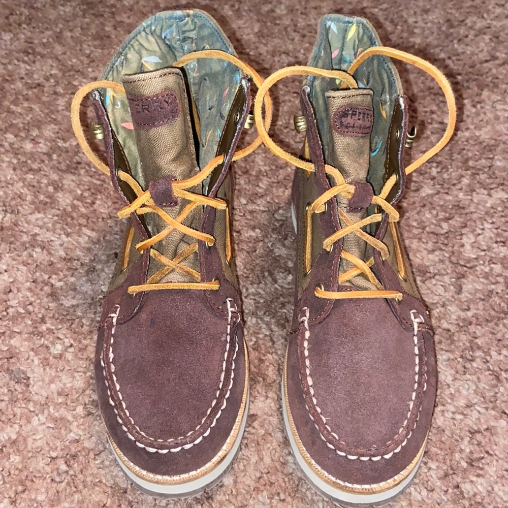 Sperry Topsider Laceup Boots, Brown, Womens 7